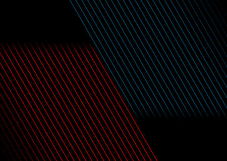Blue red minimal lines abstract futuristic dark tech background. vector digital art design