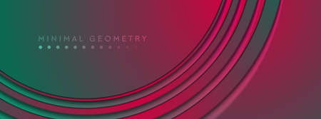 Colorful smooth wavy stripes abstract tech minimal background. Modern glossy vector banner designのイラスト素材