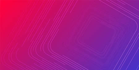 Red blue square lines technology futuristic background. minimal vector designのイラスト素材