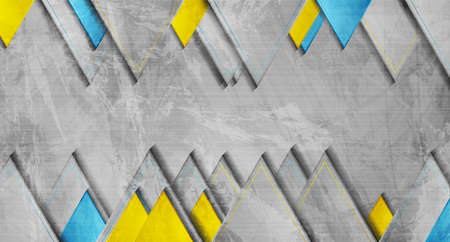 Tech geometric triangles abstract grunge background. vector design