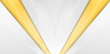 Gray and orange glossy stripes abstract tech corporate background. vector designのイラスト素材