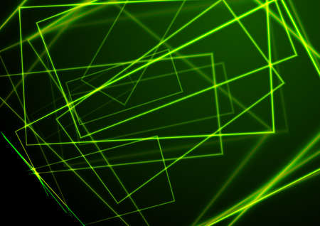 Green neon laser lines futuristic tech background. abstract vector designのイラスト素材