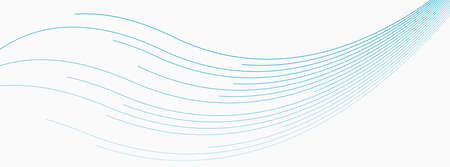 Blue minimal wavy lines abstract futuristic tech background. vector digital banner design