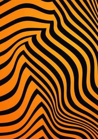 Orange Halloween curved wavy stripes abstract background. vector designのイラスト素材