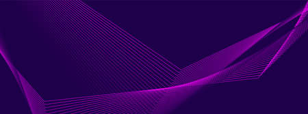 Violet glowing neon curved lines abstract minimal background. technology vector banner design
