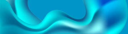 Abstract bright blue liquid waves futuristic background. vector banner designのイラスト素材