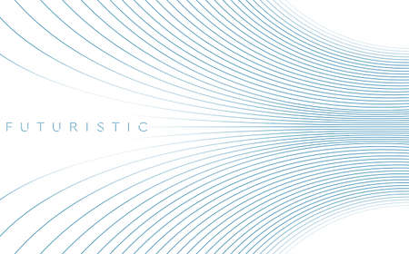 Blue minimal wavy lines abstract futuristic tech background. vector digital design