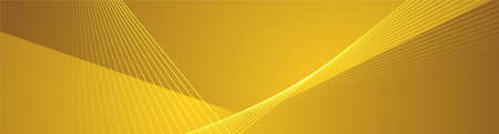 Minimal golden yellow geometry banner with stripes and lines. Hi-tech abstract vector backgroundのイラスト素材