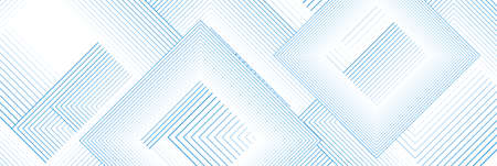 Blue white minimal square lines abstract futuristic tech background. Vector digital art banner...