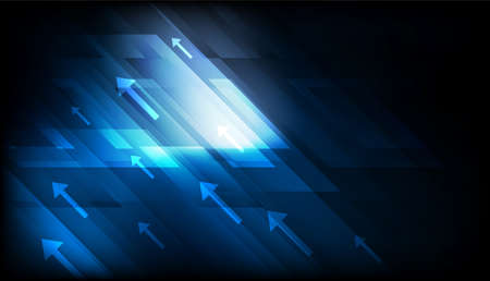 Dark blue abstract technology background with arrows. vector designのイラスト素材