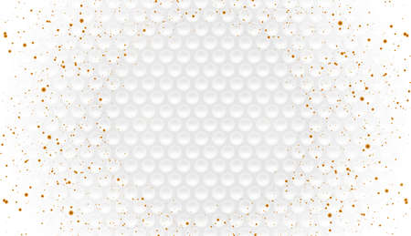 Shiny golden dots and gray white circles abstract background. vector designのイラスト素材