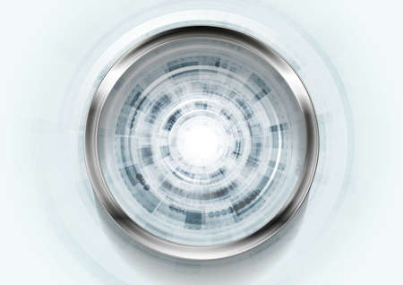 Blue HUD gears hi-tech and science background with metallic circle. vector designのイラスト素材
