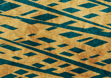 Blue and brown geometric abstract grunge retro background. Vector hi-tech designのイラスト素材