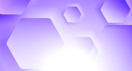 Violet geometric tech background with glossy hexagons. vector designのイラスト素材