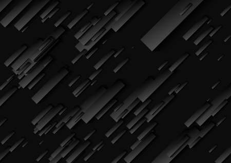 Abstract black hi-tech geometric shapes background. Dark futuristic vector designのイラスト素材