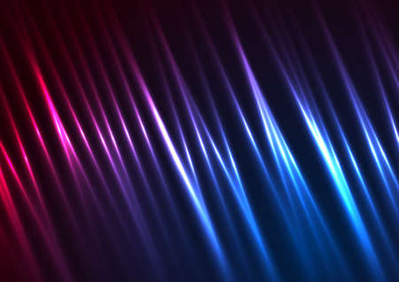 Abstract blue and purple smooth glowing neon lines vector background