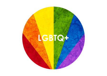 LGBTQ Pride Month abstract colorful grunge circle vector backgroundのイラスト素材