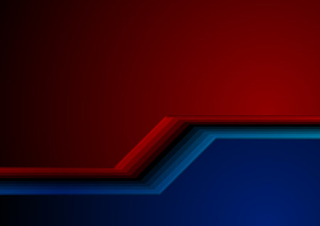 Dark blue and red technology geometric abstract background. Vector minimal art designのイラスト素材