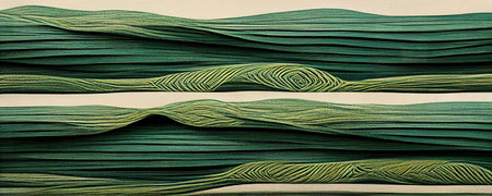 Green intertwined wavy grunge lines abstract watercolor background. Generative AI technologyの素材