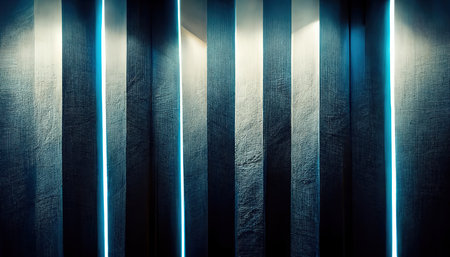 Blue abstract background with neon and grunge stripes. Generative AI technologyの素材