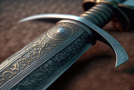Ancient sword closeup. Generative AI designの素材