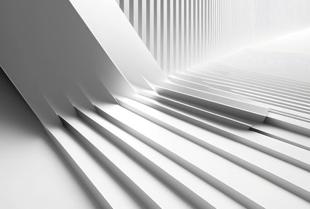 White gray minimal striped background. Generative AI designの素材