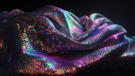 Holographic smooth silk abstract background. Generative AI designの素材
