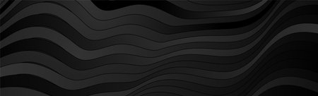 Black wavy stripes abstract technology geometric background. vector banner designのイラスト素材