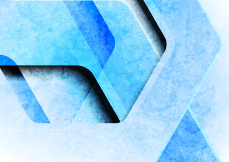Blue white geometric grunge backgroud with hexagons. vector designのイラスト素材