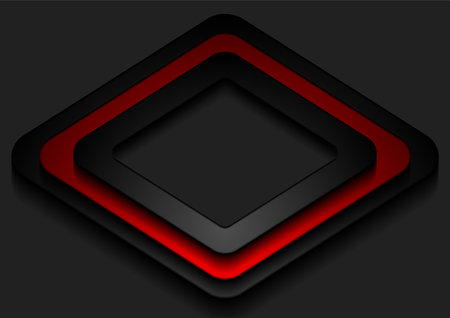 Red and black rhombuses abstract geometric background. vector designのイラスト素材