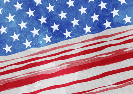 USA colors, stars and stripes abstract grunge design. Independence Day modern vector background. corporate concept american flagのイラスト素材