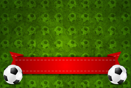 Soccer football abstract sport background with red ribbon. vector grunge designのイラスト素材