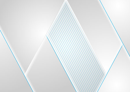 Gray corporate abstract tech background with blue lines. vector designのイラスト素材