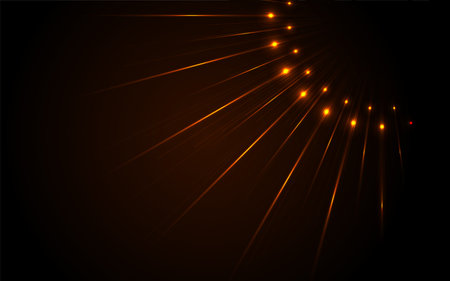 Sunny orange neon laser rays abstract technology background. Futuristic glow vector designのイラスト素材