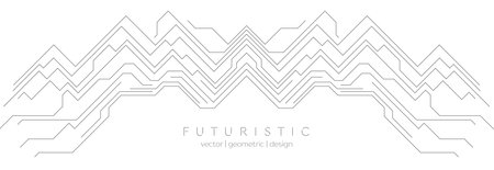 Minimal abstract technology geometric background. Gray circuit board lines vector banner designのイラスト素材
