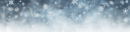 Grunge blue winter frozen background with snowflakes. Generative AI designの素材
