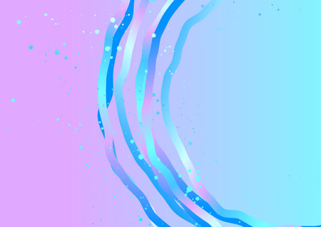 Minimal pastel abstract background with wavy stripes and dots. Vector designのイラスト素材