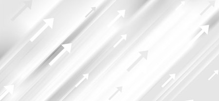 Gray smooth stripes and arrows abstract geometric tech background. Vector designのイラスト素材