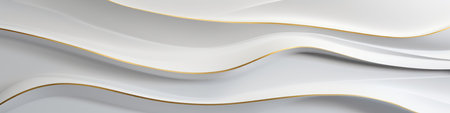 Golden and white smooth liquid waves abstract background. Generative AI designの素材