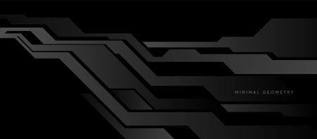 Black minimal technology abstract background. Futuristic vector designのイラスト素材