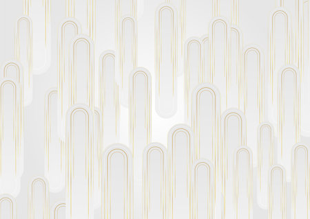 Gray stripes and golden lines abstract geometric background. Vector designのイラスト素材