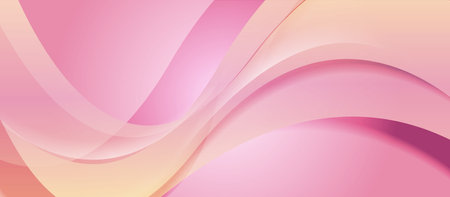 Pastel pink yellow blurred smooth waves abstract background. Vector designのイラスト素材