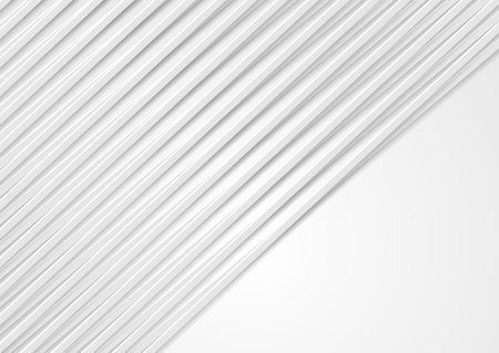 Gray white paper stripes abstract geometric minimal background. Vector modern designのイラスト素材