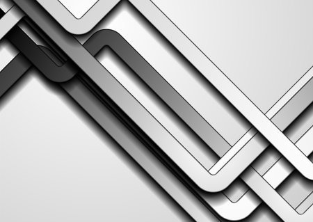 Black white minimal smooth stripes abstract geometric background. Futuristic vector designのイラスト素材