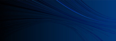 Blue glowing wavy neon lines abstract background. Vector banner designのイラスト素材
