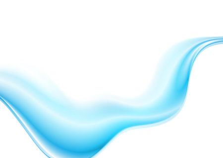 Vibrant blue blurred smooth glossy wave abstract background. Vector designのイラスト素材