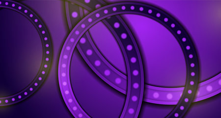Bright violet glowing circles abstract shiny background. Vector designのイラスト素材