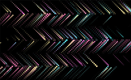 Holographic dotted arrows geometric abstract tech background. Vector art colorful designのイラスト素材