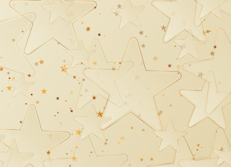 Beige and golden stars abstract shiny background. Vector retro designのイラスト素材