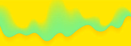 Yellow blue liquid smooth wave abstract background. Vector banner designのイラスト素材